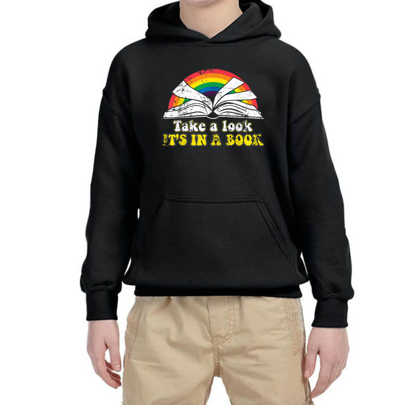 Love Reading Love Rainbows Gift Retro Rainbow Youth Hoodie by jabaludden | Artistshot