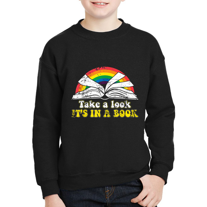 Love Reading Love Rainbows Gift Retro Rainbow Youth Sweatshirt by jabaludden | Artistshot