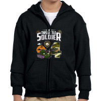 Kids 4 Year Old Soldier 4th Birthday Military Themed Camo Boys Youth Zipper Hoodie | Artistshot