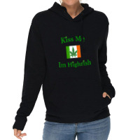 Kiss Me Im Highrish Saint Patricks Day Weed Marijuana 420 Lightweight Hoodie | Artistshot