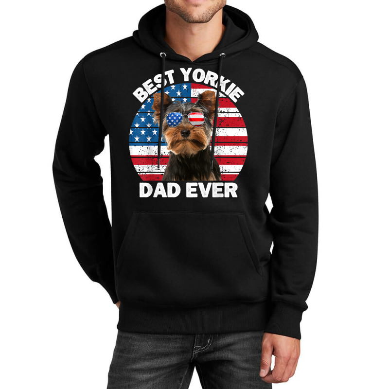 Mens Yorkie Dad For Men Funny Yorkshire Terrier Lover 4th Of July T Sh Unisex Hoodie by tamarogbbrazee4 | Artistshot