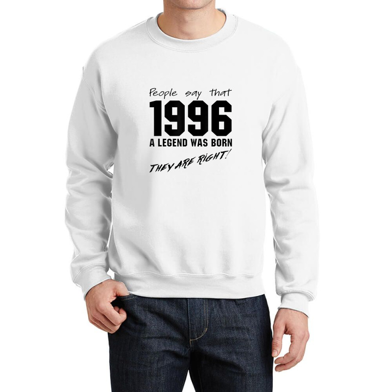 Legend 1996 Celebration Vintage Birthday Crewneck Sweatshirt | Artistshot