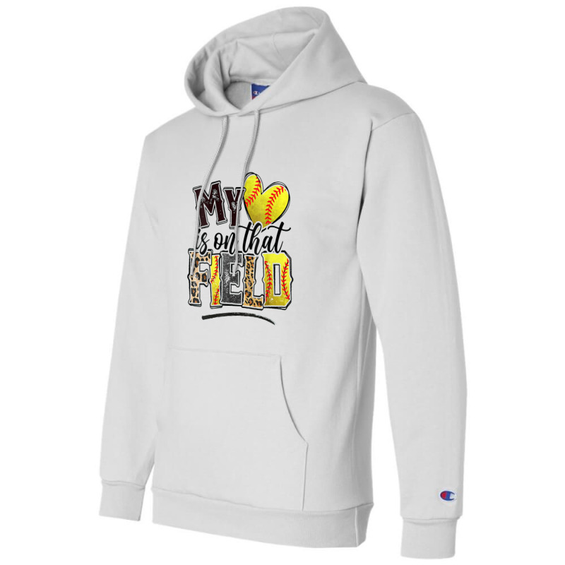 Leopard Softball Mom My Heart Is On That Field Baseball Champion Hoodie | Artistshot