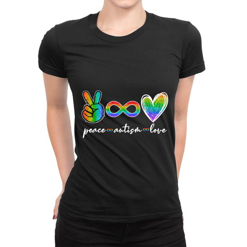 Peace Autism Love Infinity Symbol Autism Awareness T Shirt Ladies Fitted T-Shirt by longduong89 | Artistshot