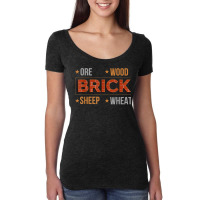 Ore Wood Brick Sheep Wheat Settlers Board Game T Shirt Women's Triblend Scoop T-shirt | Artistshot