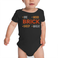 Ore Wood Brick Sheep Wheat Settlers Board Game T Shirt Baby Bodysuit | Artistshot