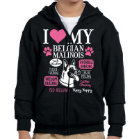 Dog Anatomy Of A Belgian Malinois T Shirt Youth Zipper Hoodie | Artistshot