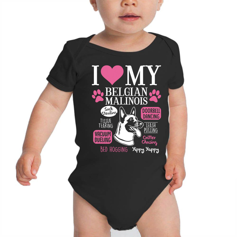 Dog Anatomy Of A Belgian Malinois T Shirt Baby Bodysuit by thutrang92 | Artistshot