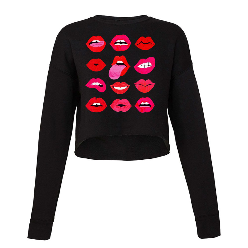 Lips Of Love Cropped Sweater | Artistshot