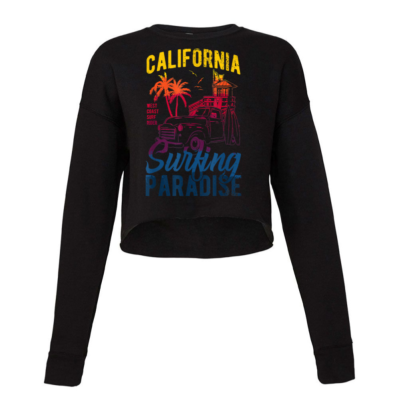 Retro ‘50s California Surfing Paradise Surfboarder Style Sum T Shirt Cropped Sweater by abrellkfhanog8 | Artistshot