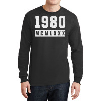 Vintage 1980 Roman Numeral 42 Year Old 42nd Birthday T Shirt Long Sleeve Shirts | Artistshot