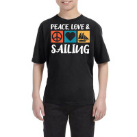 Sailing Peace Love Captain Sailing Anchor Sailing Ship T Shirt Youth Tee | Artistshot