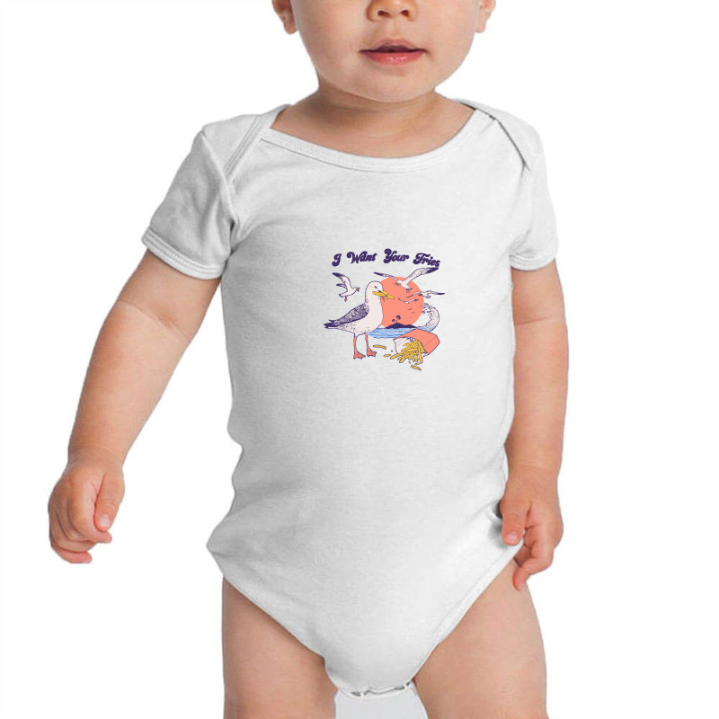 Birds Eat French Fries In The Sea Baby Bodysuit by bayuniaga | Artistshot