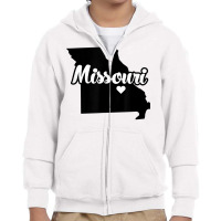 Missouri Home State Outline T Shirt Youth Zipper Hoodie | Artistshot