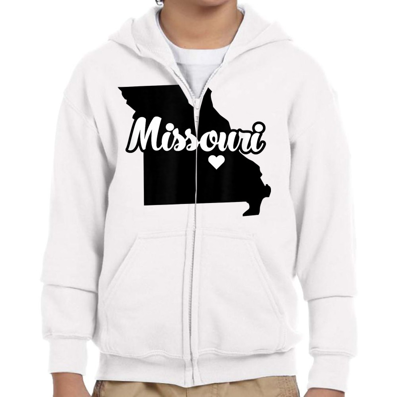 Missouri Home State Outline T Shirt Youth Zipper Hoodie by marshall0976 | Artistshot