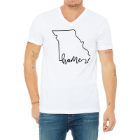 Missouri State Outline With Home Script Acj025a T Shirt V-neck Tee | Artistshot