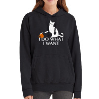 I Do What I Want Funny Cat Vintage Hoodie | Artistshot