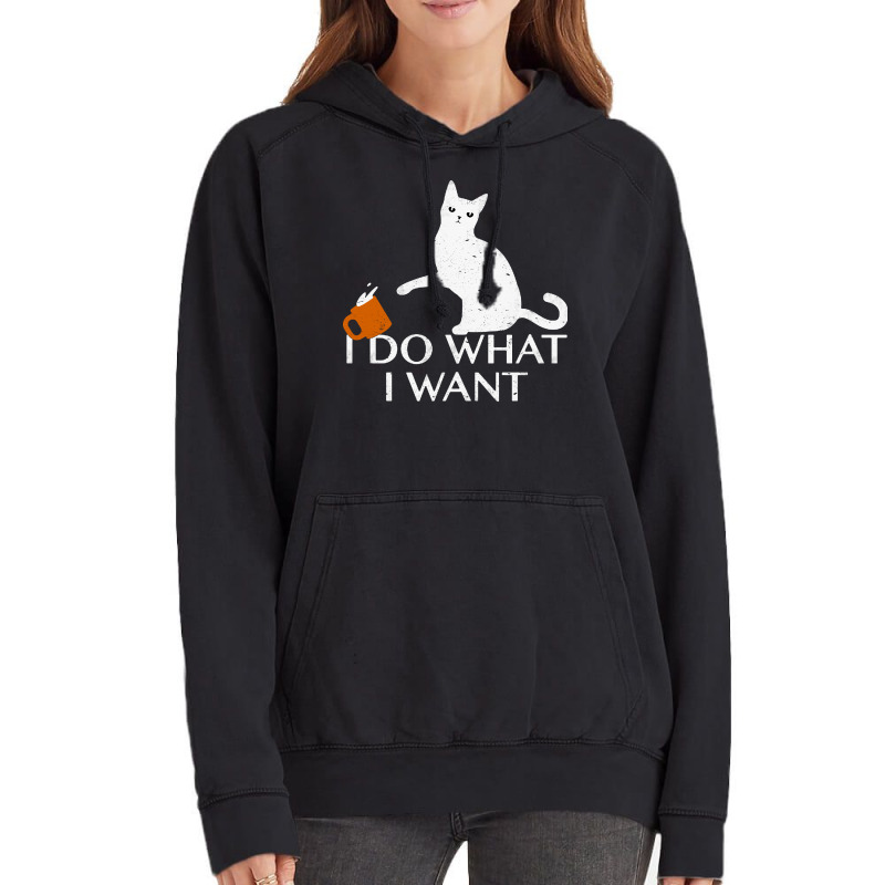 I Do What I Want Funny Cat Vintage Hoodie | Artistshot