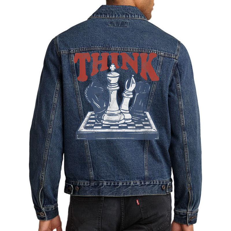 Think Chess Grandmaster Chess Board Player And Chess Lover T Shirt Men Denim Jacket | Artistshot