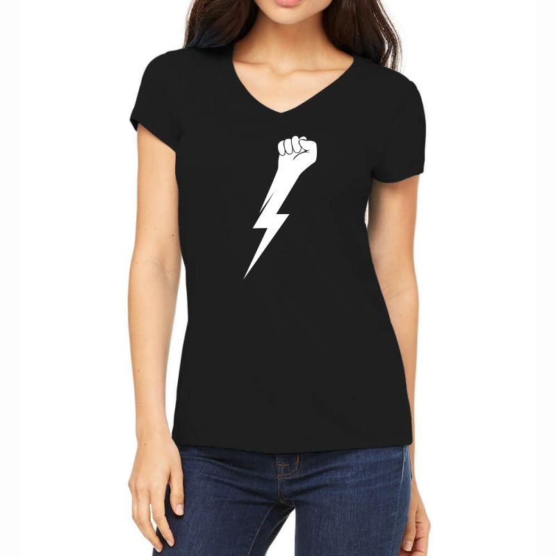 Hand Lightning Women's V-Neck T-Shirt by ZeroToHero | Artistshot