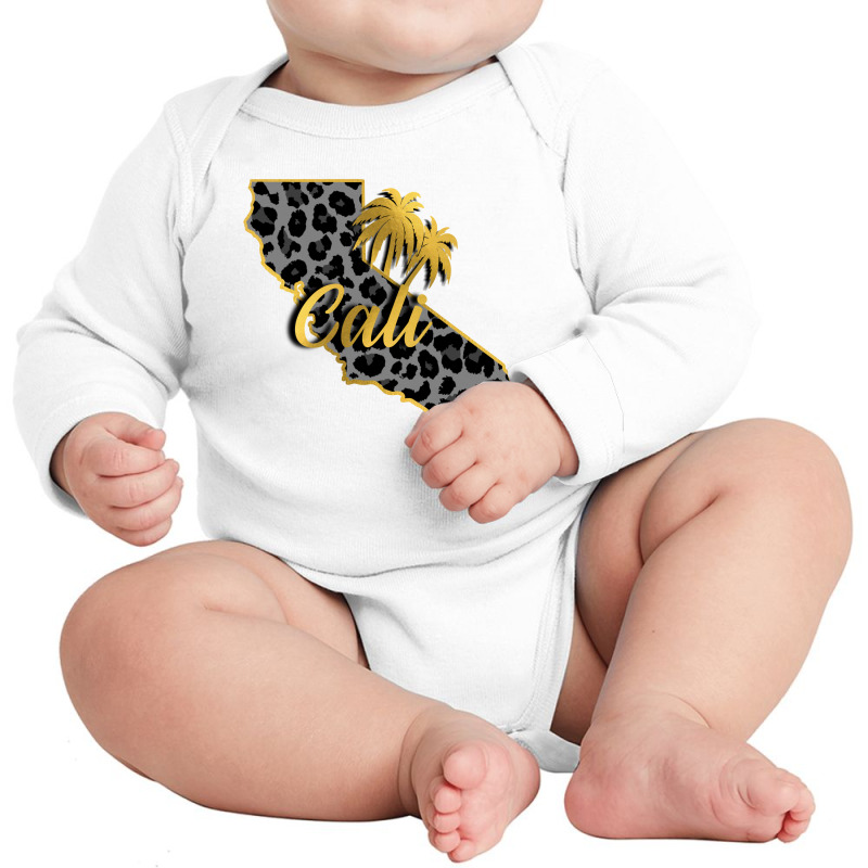 California Map Gold Long Sleeve Baby Bodysuit | Artistshot