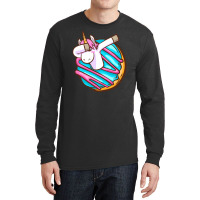 Dabbing Donut  Unicorn Long Sleeve Shirts | Artistshot