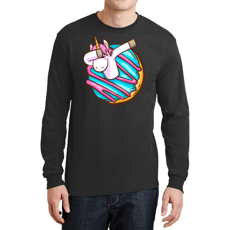 Dabbing Donut  Unicorn Long Sleeve Shirts by marceliana | Artistshot