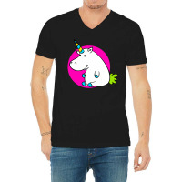 Hippo Unicorn V-neck Tee | Artistshot