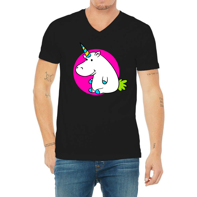 Hippo Unicorn V-Neck Tee by marceliana | Artistshot