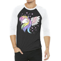 Unicorn Angel 3/4 Sleeve Shirt | Artistshot