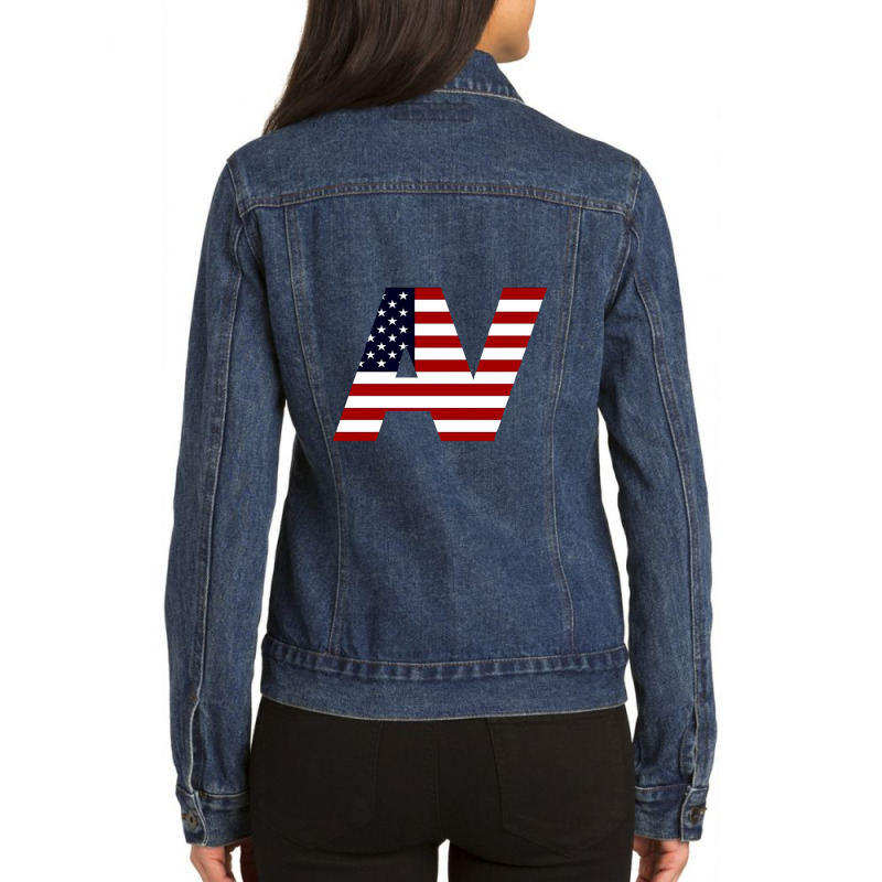 Av American Vacation Ladies Denim Jacket by manishjyotistore | Artistshot