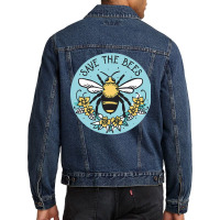 Bee Beekeeper Save The Bee Protect The Environment Pollinators Bees 34 Men Denim Jacket | Artistshot