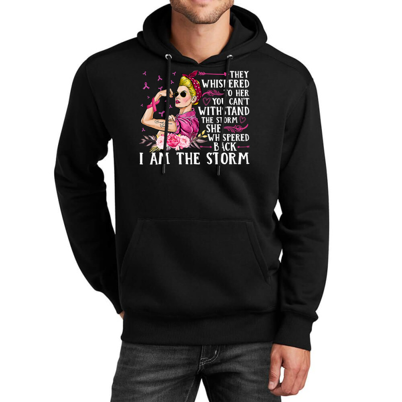 Breast Cancer Im The Storm Strong Women Breast Cancer Warrior Pink Rib Unisex Hoodie | Artistshot