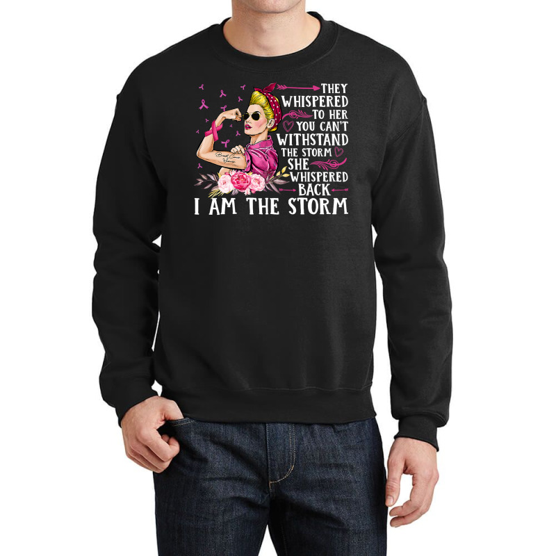 Breast Cancer Im The Storm Strong Women Breast Cancer Warrior Pink Rib Crewneck Sweatshirt | Artistshot