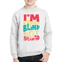 I'm Legally Blind Not Stupid   Blindness Visually Impaired T Shirt Youth Sweatshirt | Artistshot