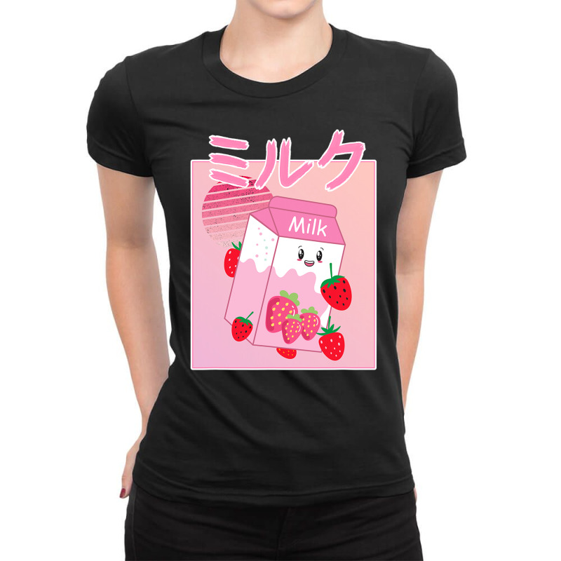 Georgenotfound Merch Strawberry Milk Shake Kawaii T Shirt Ladies Fitted T-Shirt by CUSER3143 | Artistshot