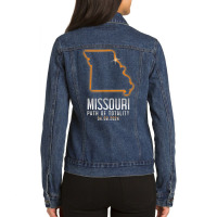 Map Of Missouri Path Of Totality 4.8.24 Total Solar Eclipse T Shirt Ladies Denim Jacket | Artistshot