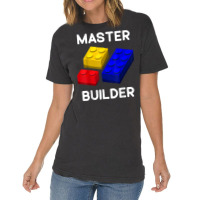 Master Builder Cute Block Building Toys Brick Builders T Shirt Vintage T-shirt | Artistshot