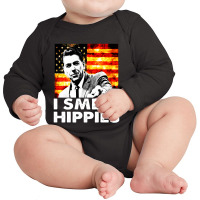 I Smell Hippies   Funny Ronald Reagan Conservative Long Sleeve Baby Bodysuit | Artistshot