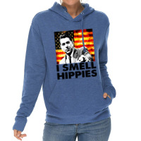 I Smell Hippies   Funny Ronald Reagan Conservative Lightweight Hoodie | Artistshot