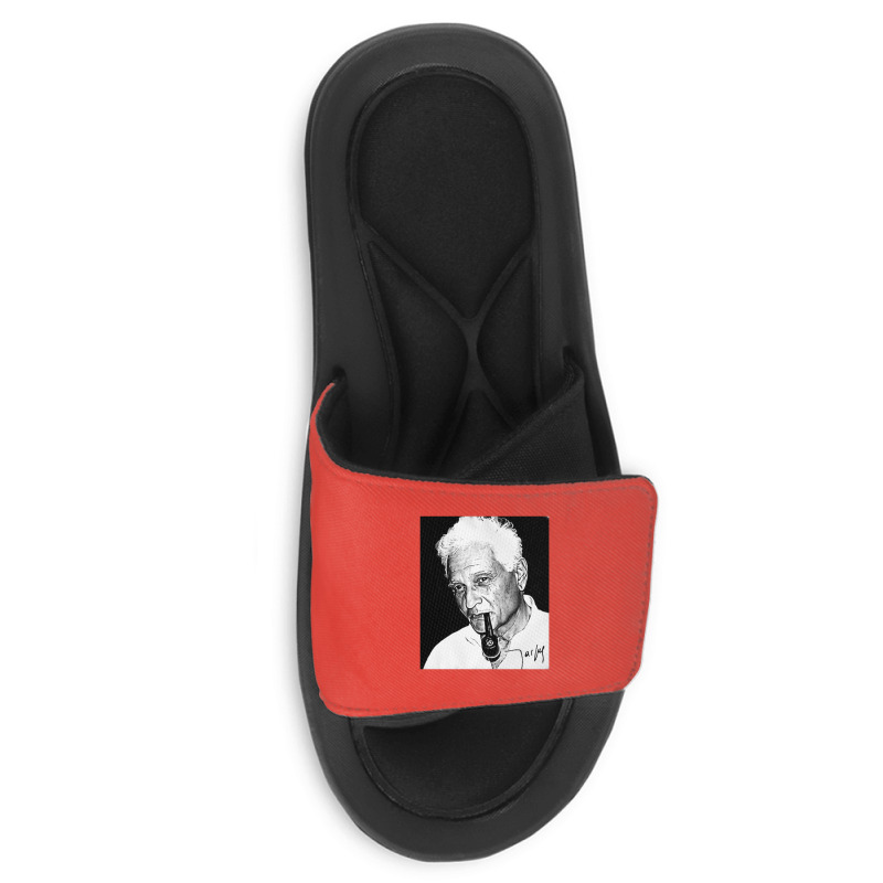 Jacques Derrida Philosopher Fan Art Design Slide Sandal | Artistshot