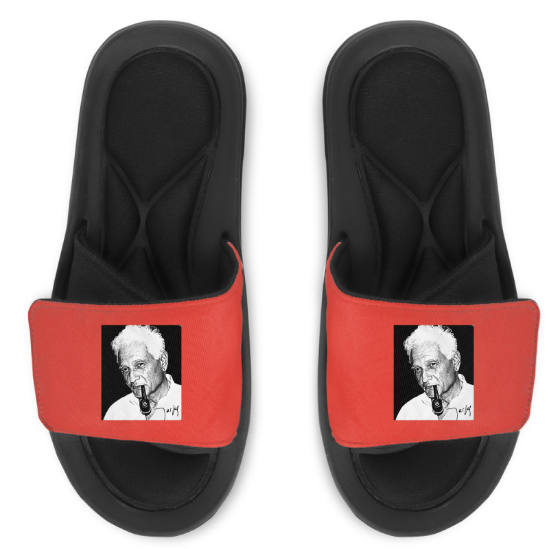 Jacques Derrida Philosopher Fan Art Design Slide Sandal | Artistshot