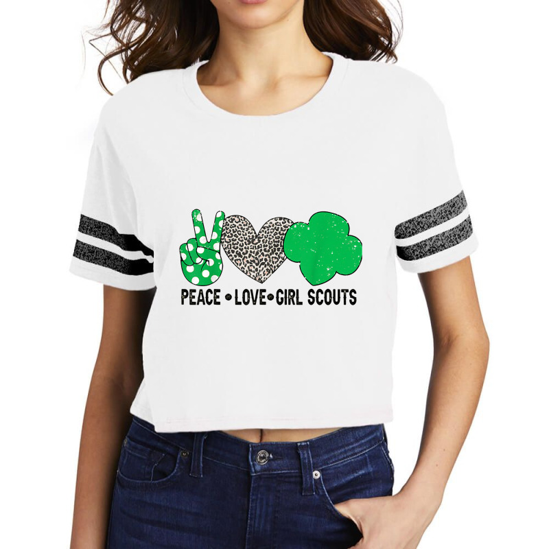 Peace Love Cookie Scout For Girls Bakery Cookie Season Scorecard Crop Tee by jabaludden | Artistshot