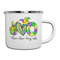 Peace Love King Cake Mardi Gras Men Women Kids Camper Cup | Artistshot