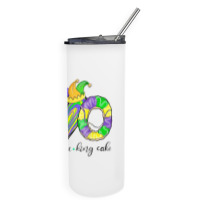 Peace Love King Cake Mardi Gras Men Women Kids Skinny Tumbler | Artistshot