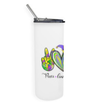 Peace Love King Cake Mardi Gras Men Women Kids Skinny Tumbler | Artistshot