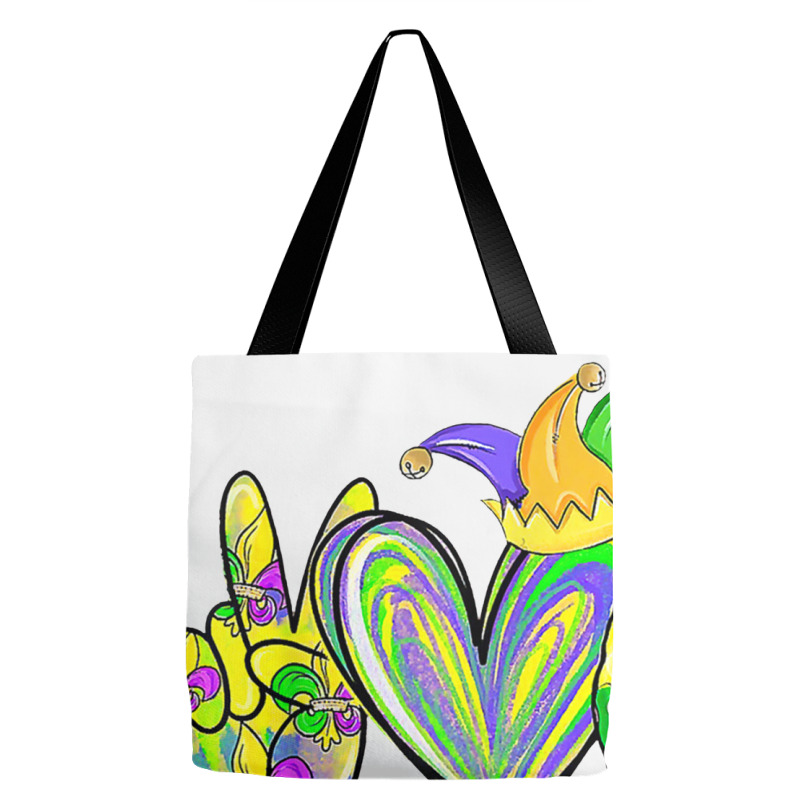 Peace Love King Cake Mardi Gras Men Women Kids Tote Bags | Artistshot