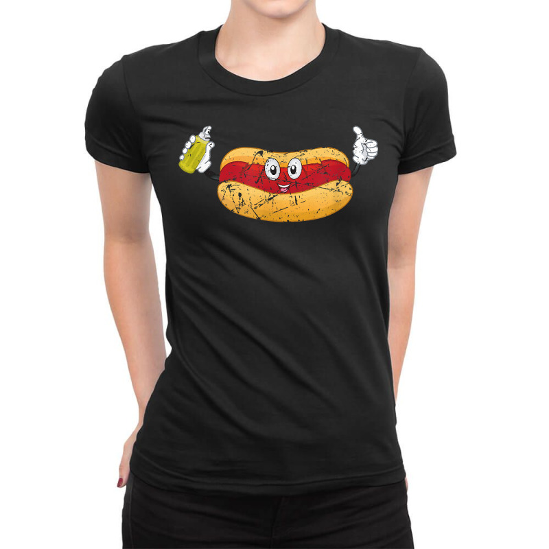 Hotdogs Mustard Sausage Lover Funny Hotdog Sandwich Grunge T Shirt Ladies Fitted T-Shirt by abrellkfhanog8 | Artistshot