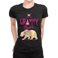 Bear Grammy Bear Tribal Mandala Family Vacationcamping Design 565 Pola Ladies Fitted T-shirt | Artistshot