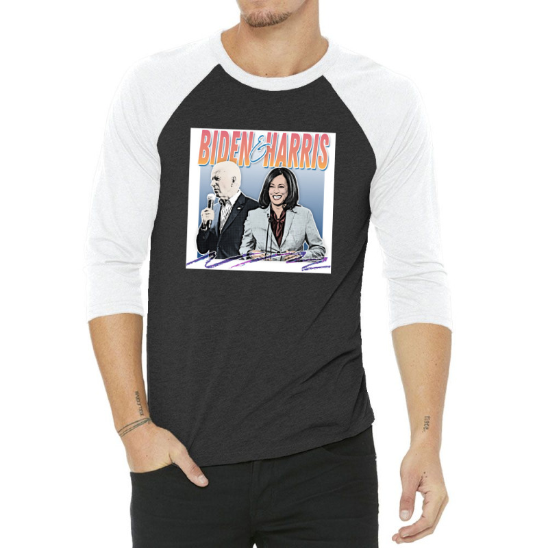 Joe Biden And Kamala Retro Style Fan Design 3/4 Sleeve Shirt | Artistshot